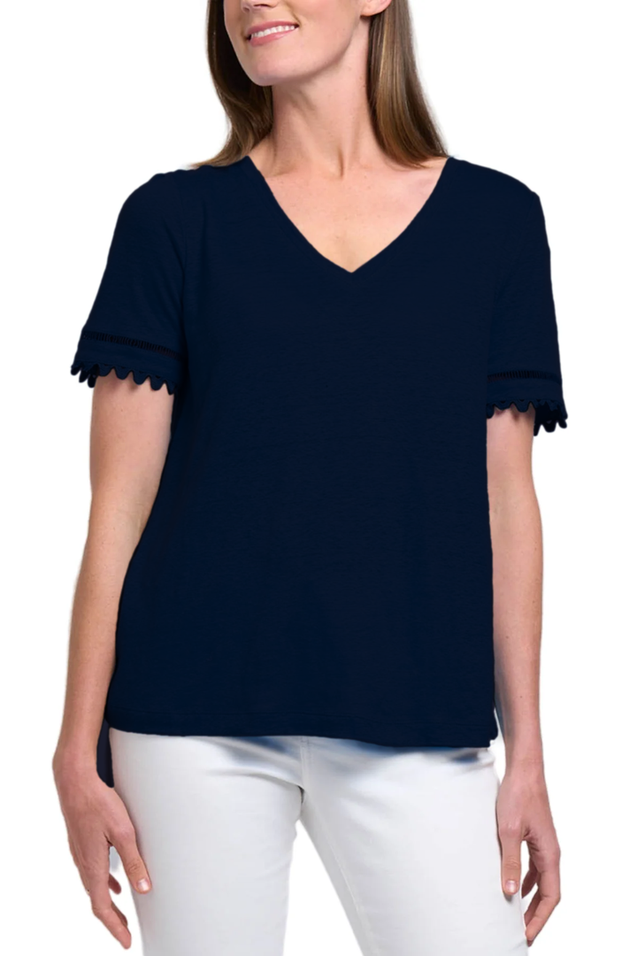 All the Trimmings Top - True Navy