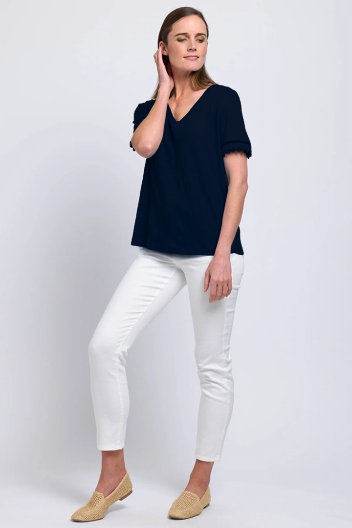 All the Trimmings Top - True Navy