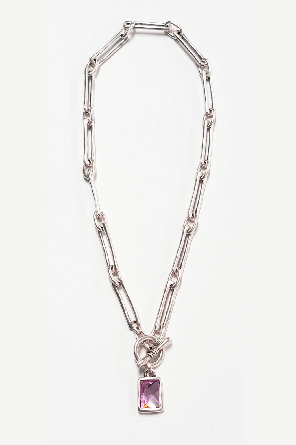 Handmade Pink Crystal Pewter