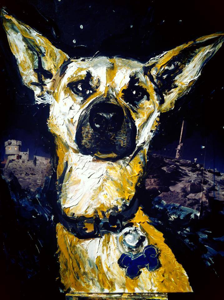 Dog In Space Collage Portrait