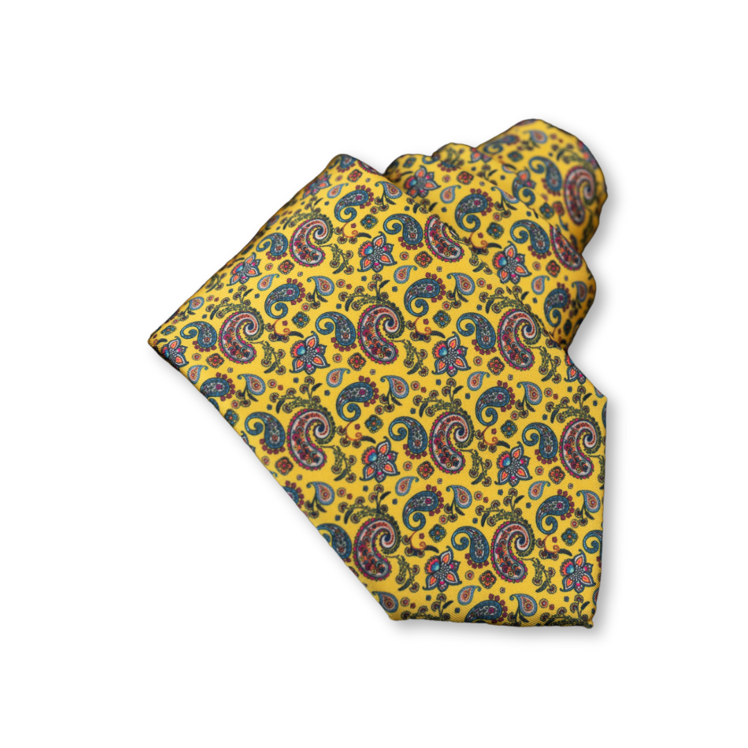 Yellow Paisley Silk Tie