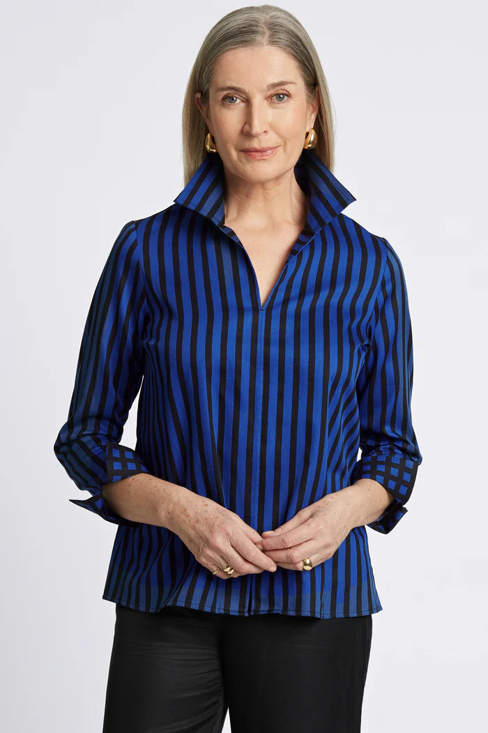 Agnes Essential Stretch No Iron Stripe & Gingham Shirt