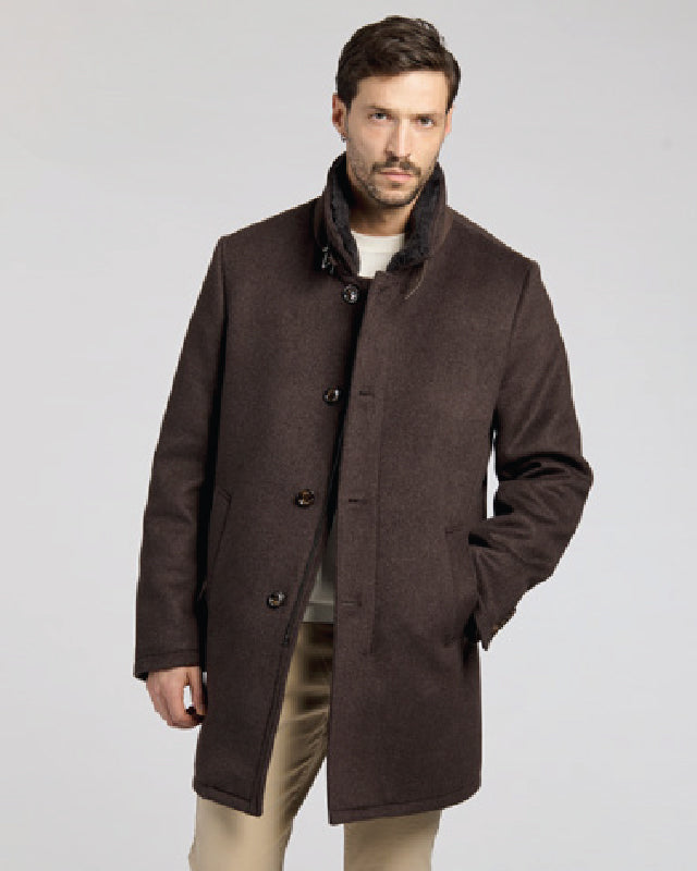 Men's Fabric Coat - Brown
