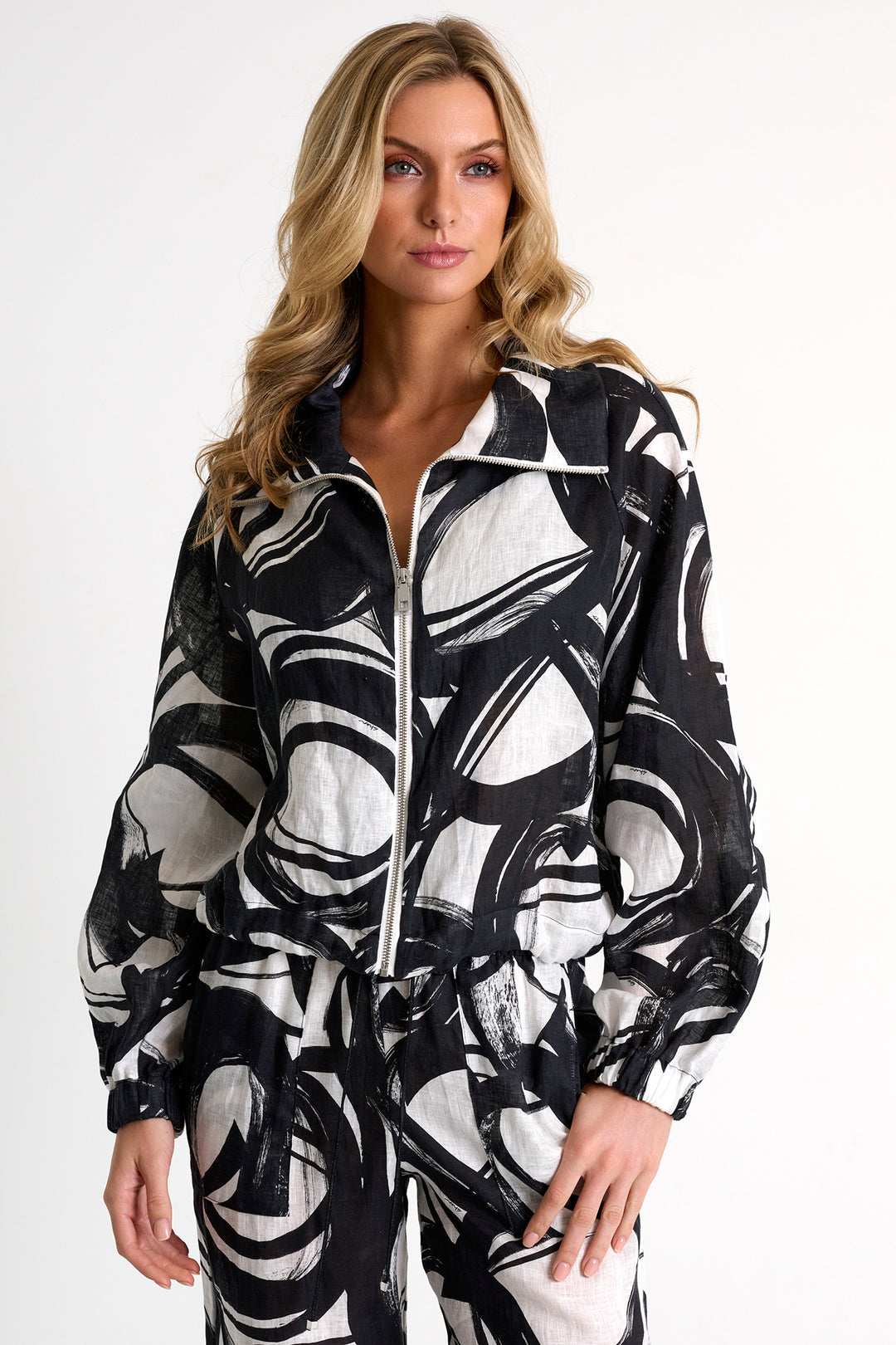 Linen Puffer Jacket - Luna