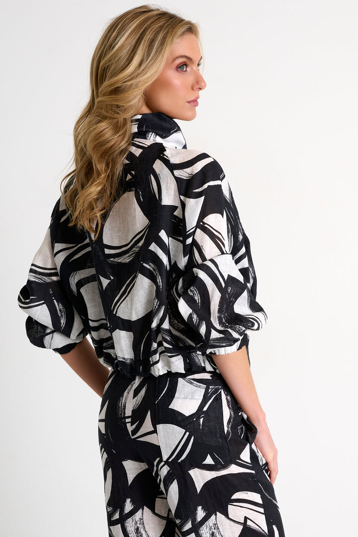 Linen Puffer Jacket - Luna