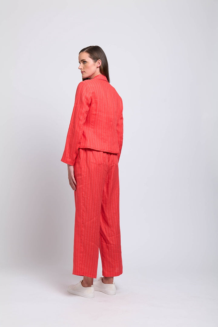 Take a Punt Blazer - Papaya Stripe