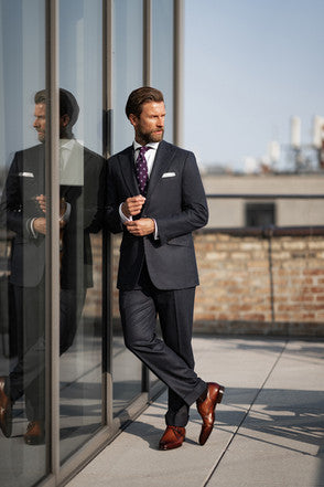 Super 140'S Charcoal Wool Suit