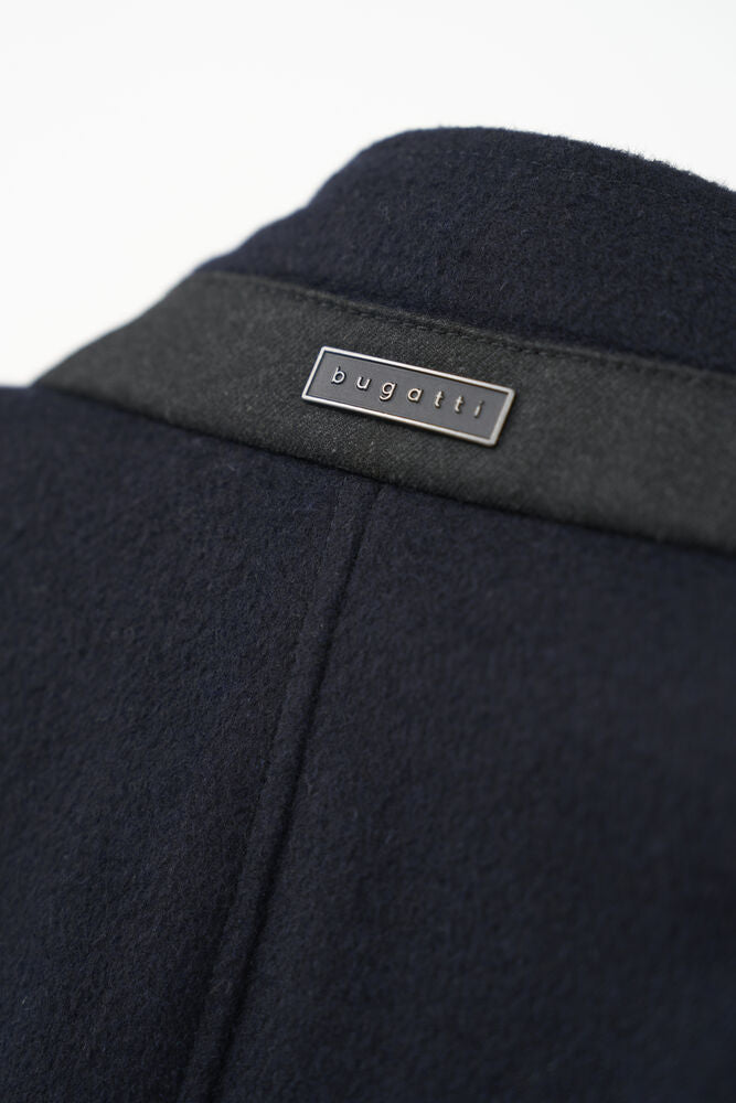 Wool Blend Coat With Vest Insert - Black