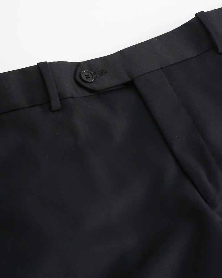 Solid Black Super 100'S Twill All Season Suit