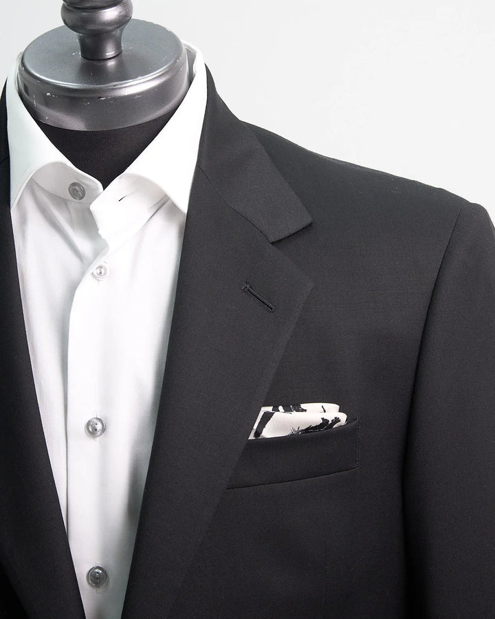 Solid Black Super 100'S Twill All Season Suit