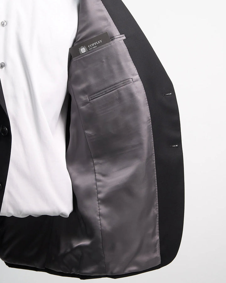 Solid Black Super 100'S Twill All Season Suit