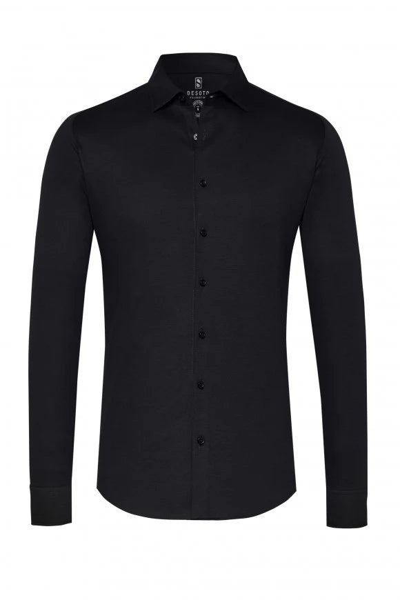 Pique Jersey Shirt in Black