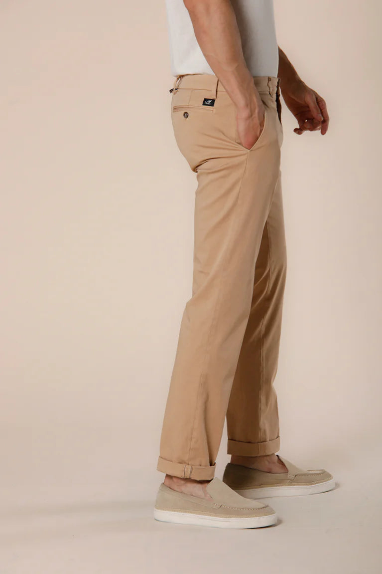 New York Men'S Chino Pants In Stretch Satin Regular