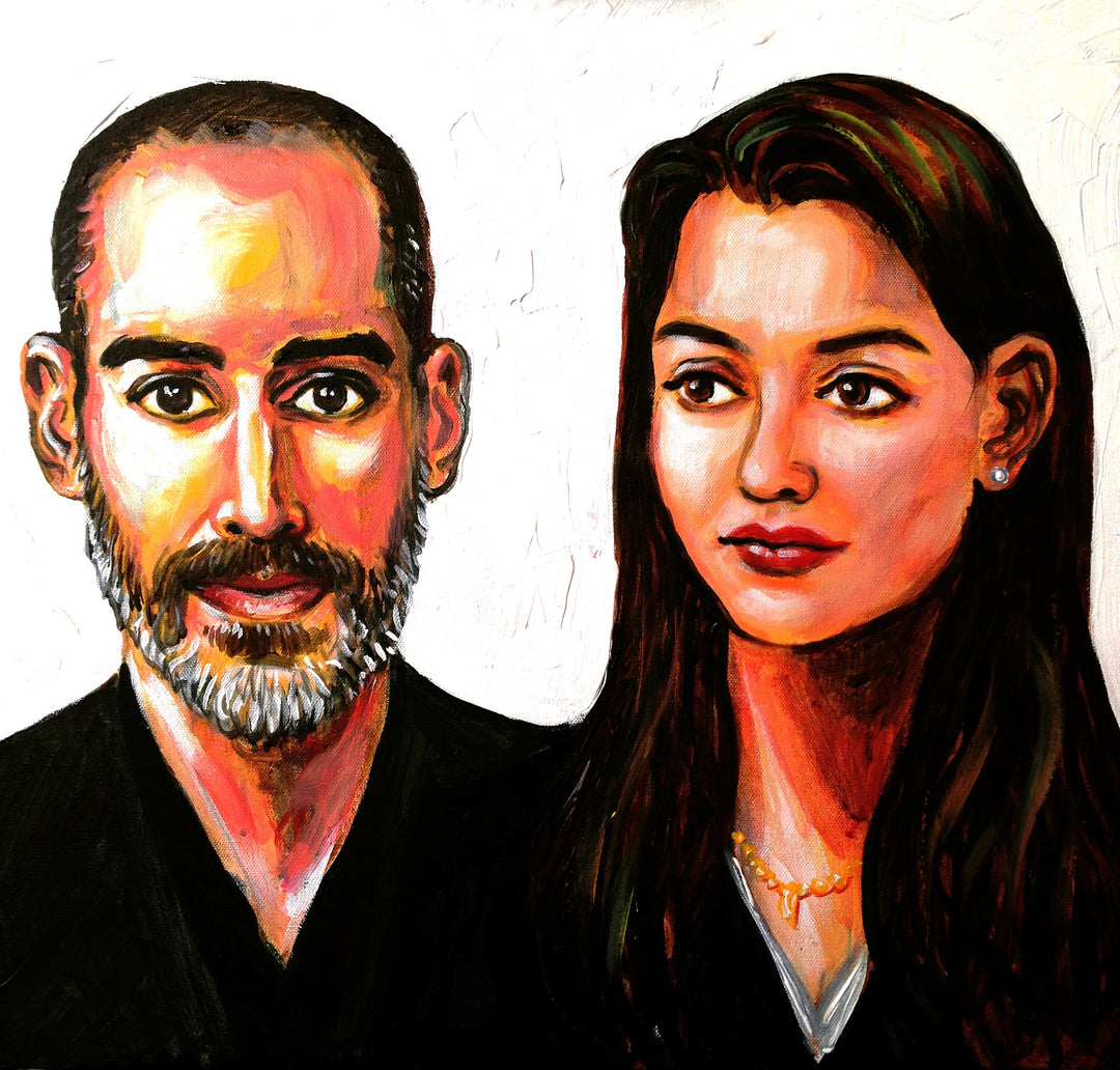 Couple In Acrylic Portrait