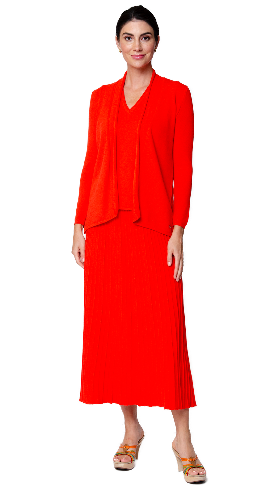 Amy Shawl Collar Cardigan ; Bright Orange