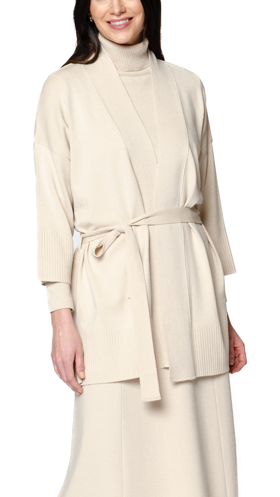 Martina Flat-Knit Vest, Beige Melange