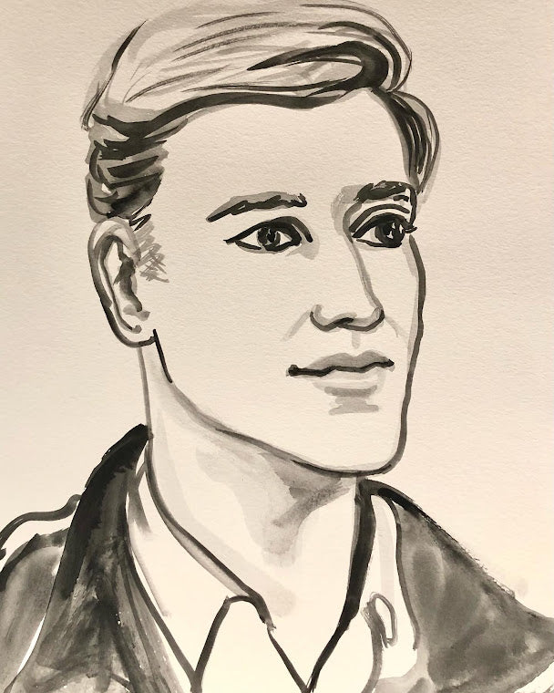 Blonde Man Watercolor Portrait
