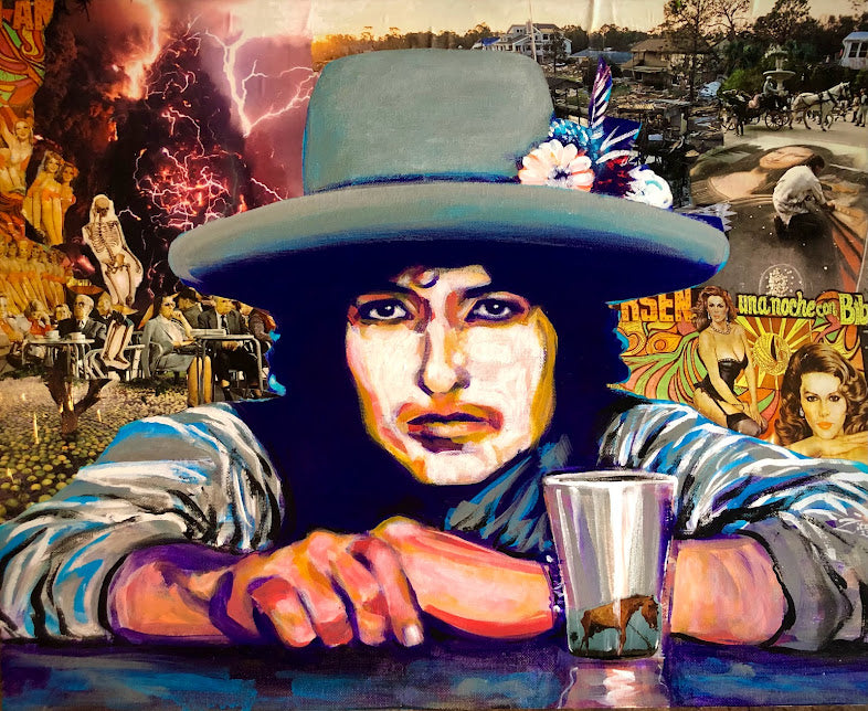 Bob Dylan Rolling Thunder Collage Portrait