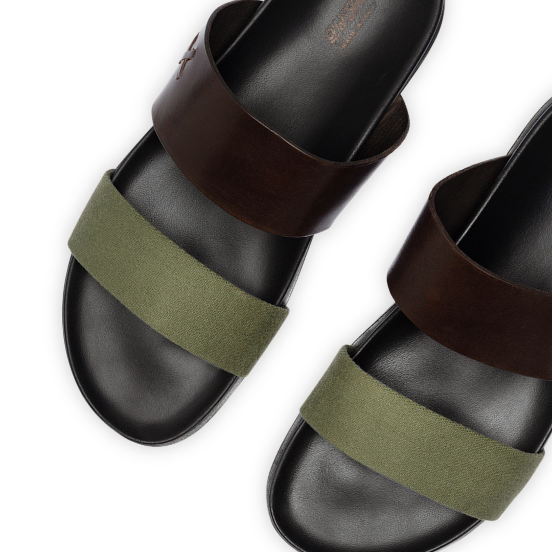Women's Brown & Green Cinturini Sandal
