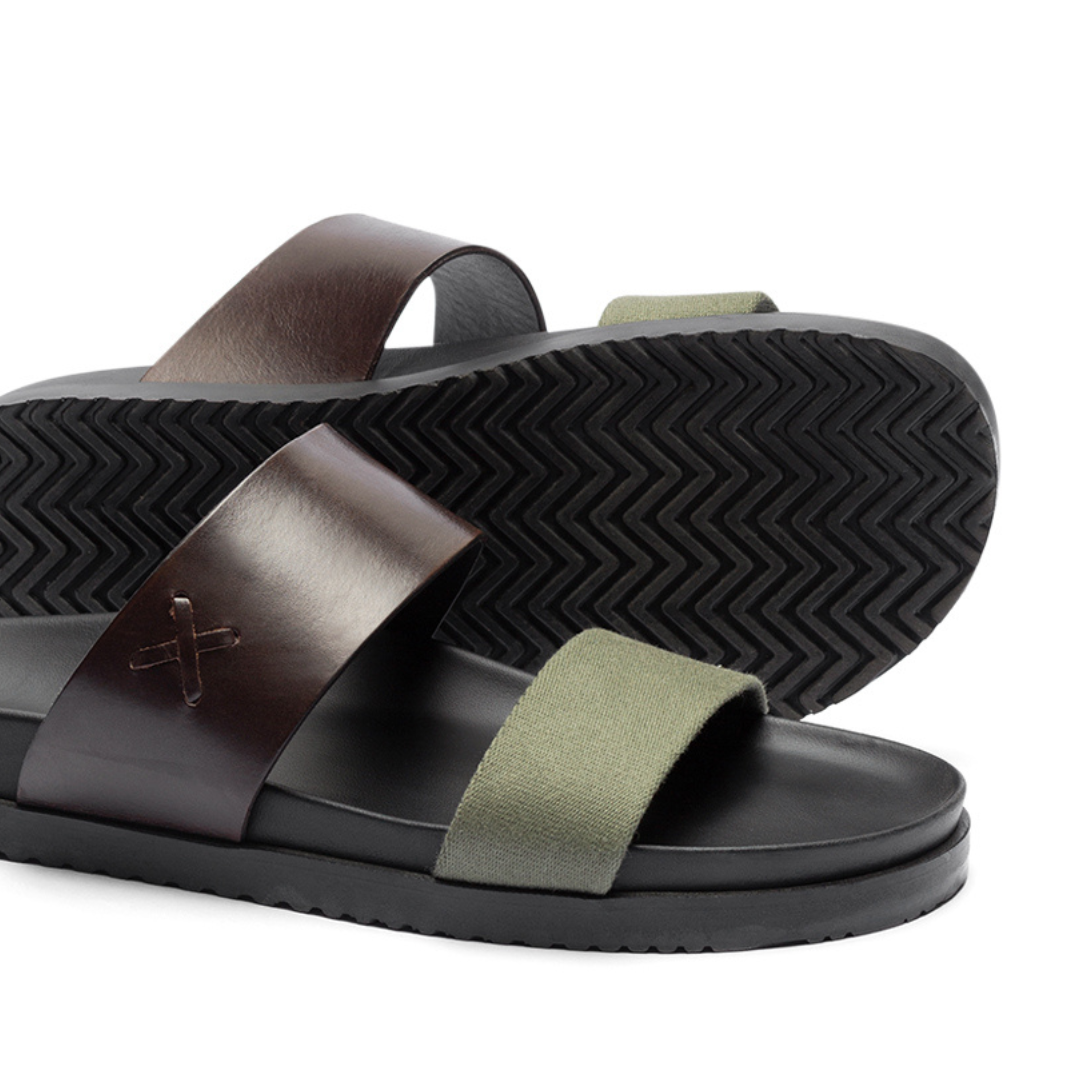 Women's Brown & Green Cinturini Sandal