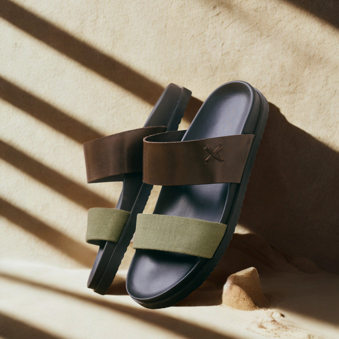 Women's Brown & Green Cinturini Sandal