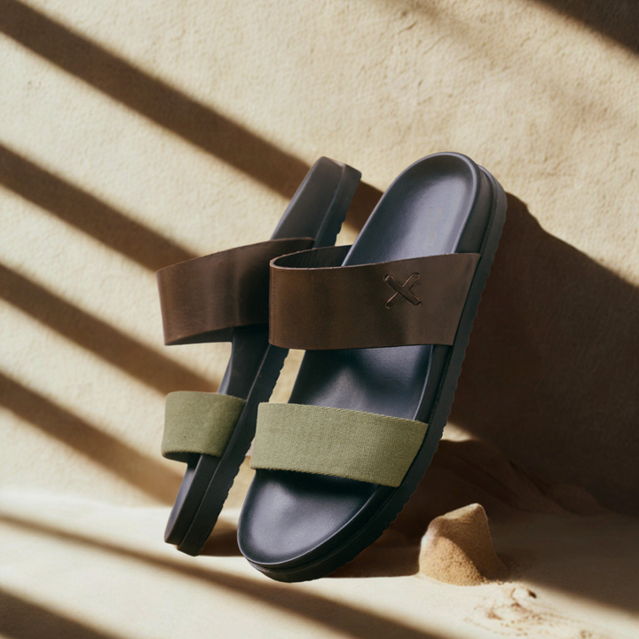 Women's Brown & Green Cinturini Sandal