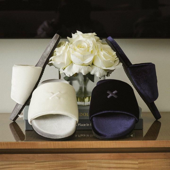 Women's Midnight Navy Velvet House Slide