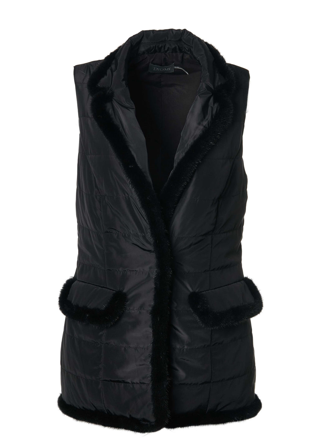 Mink Nylon Vest In Black