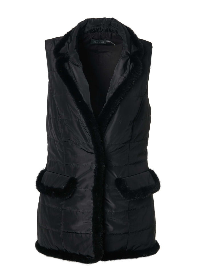 Mink Nylon Vest In Black