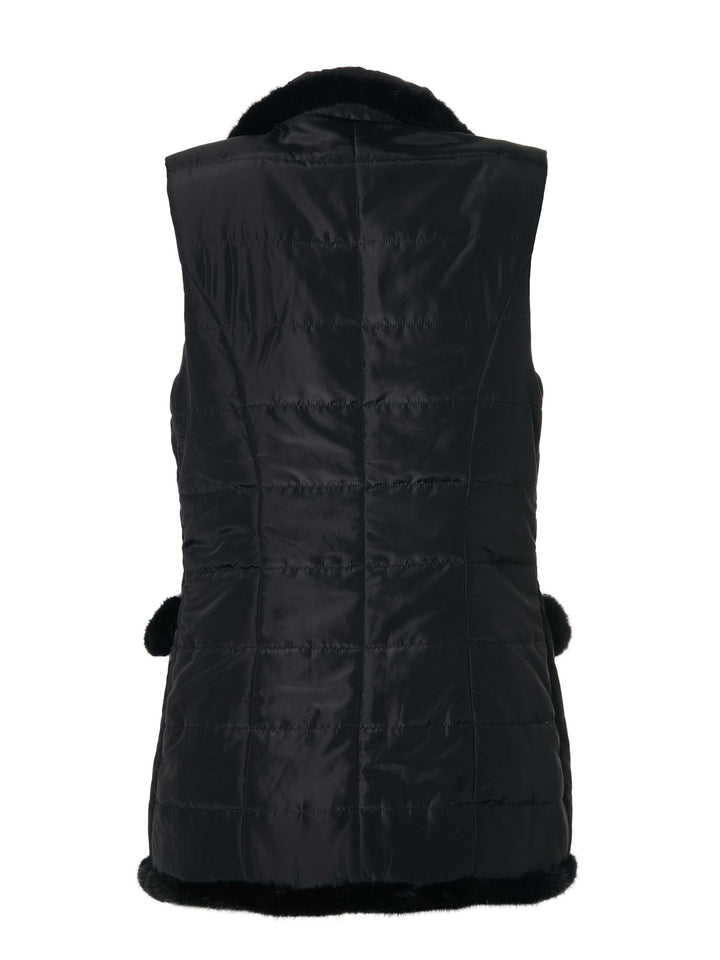 Mink Nylon Vest In Black