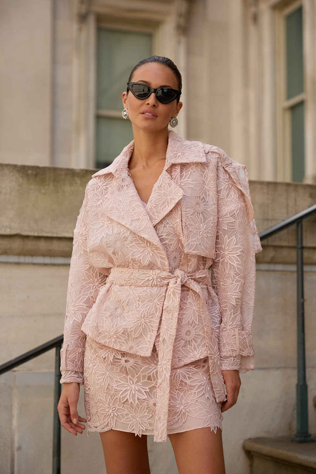 Blush Lace Floral Mini Skirt - Elegant Charm