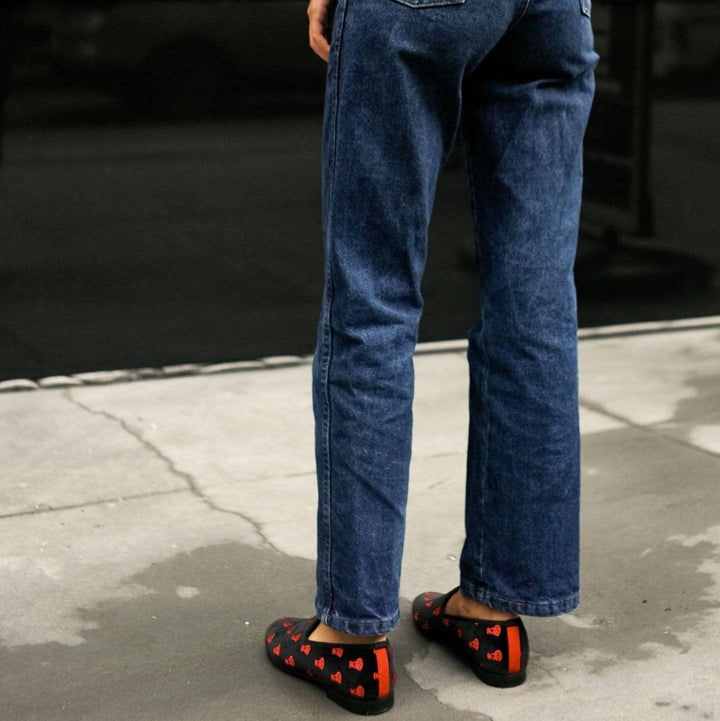 Benihana x Del Toro Women's Red Flower Velvet Slipper II