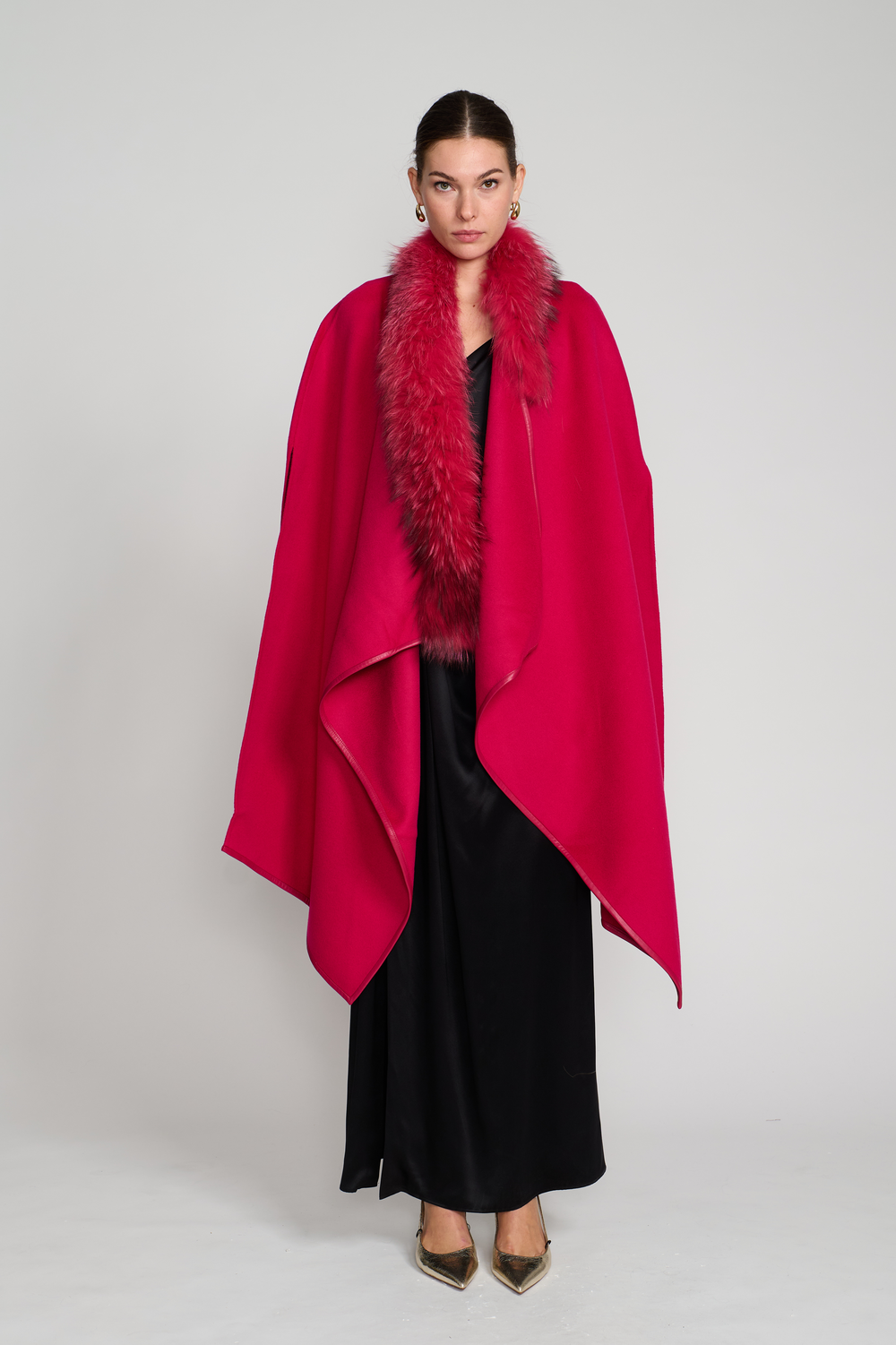 Asymmetric Cape In Fushia