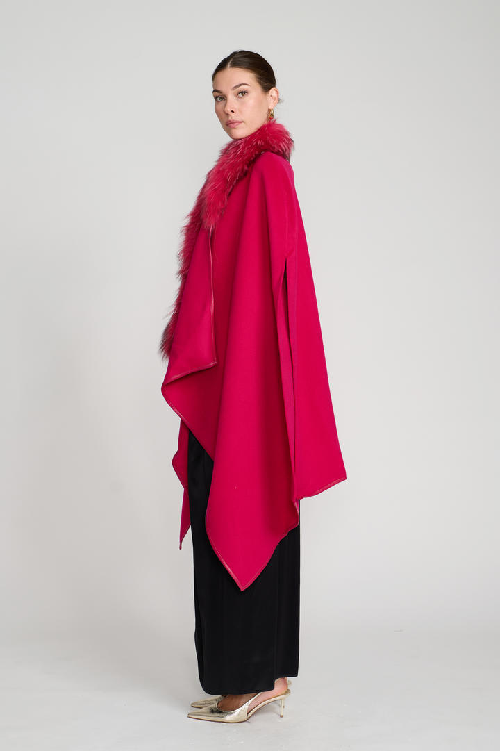 Asymmetric Cape In Fushia