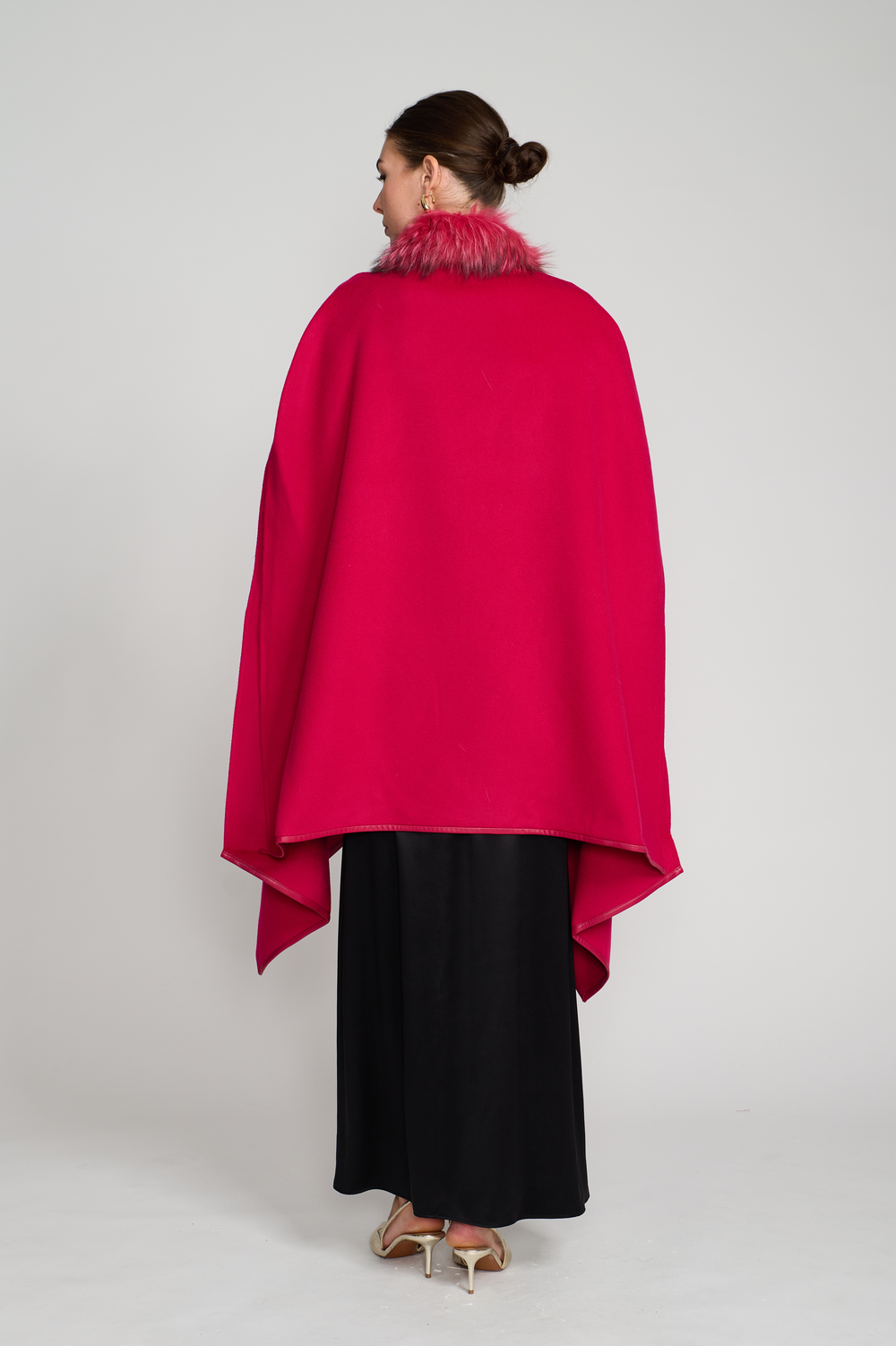 Asymmetric Cape In Fushia