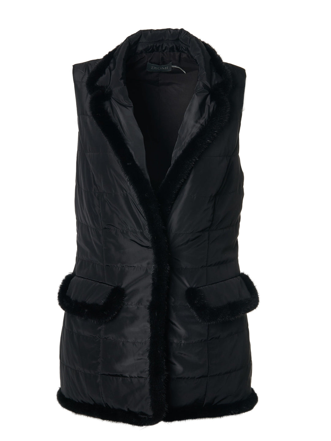 Mink Nylon Vest In Black