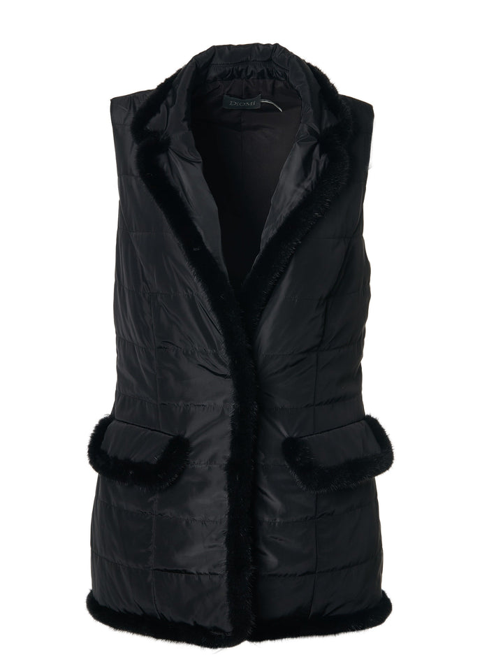 Mink Nylon Vest In Black
