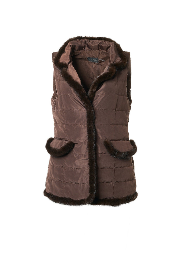 Mink Nylon Vest In Black