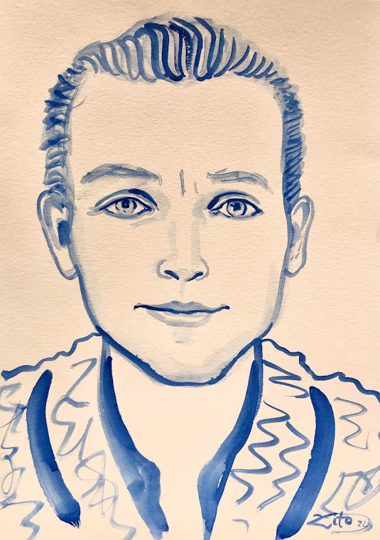 Drew Butler Watercolor Portrait