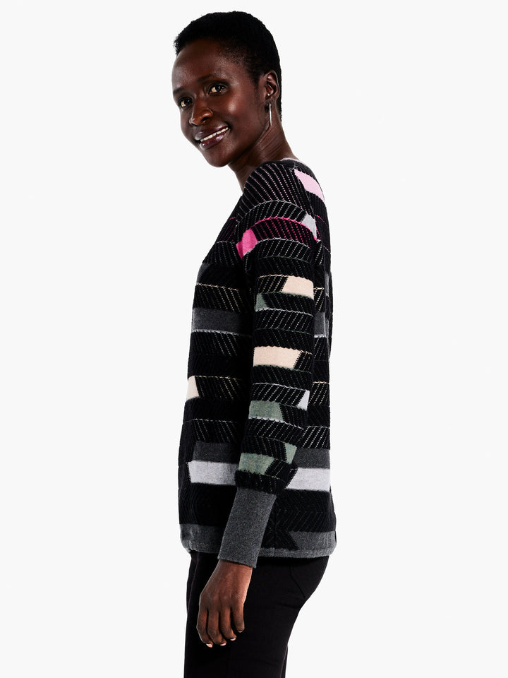 Shape Shift Sweatershaded Stripes Sweater