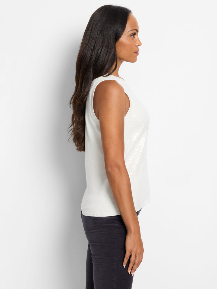 Sequin Knit Tank - Cream