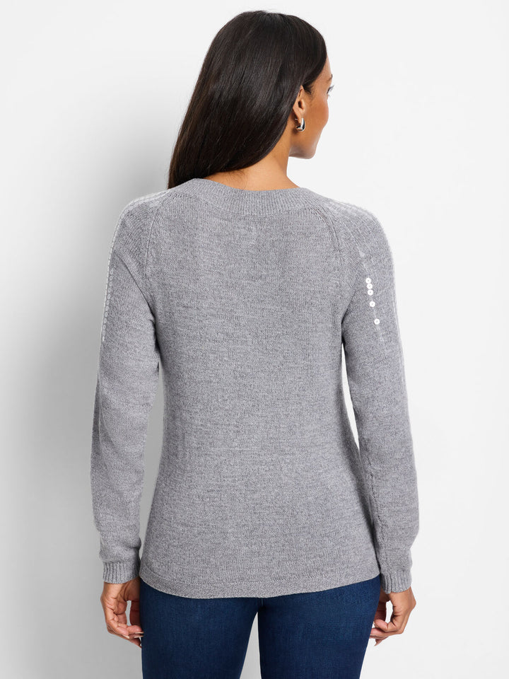Subtle Shine Sweater - Nickel