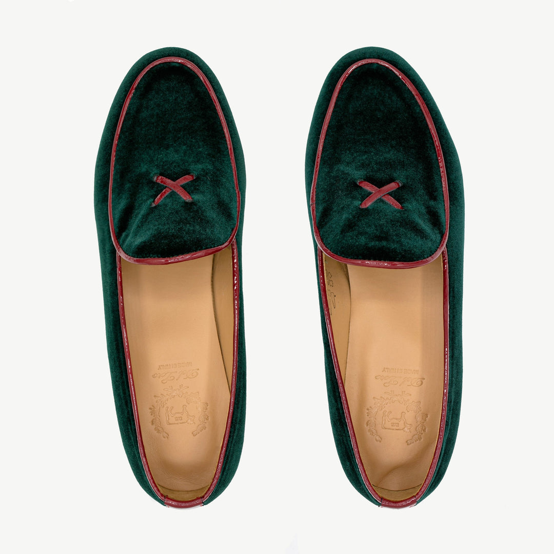 Women's Dark Green Velvet Milano Loafer