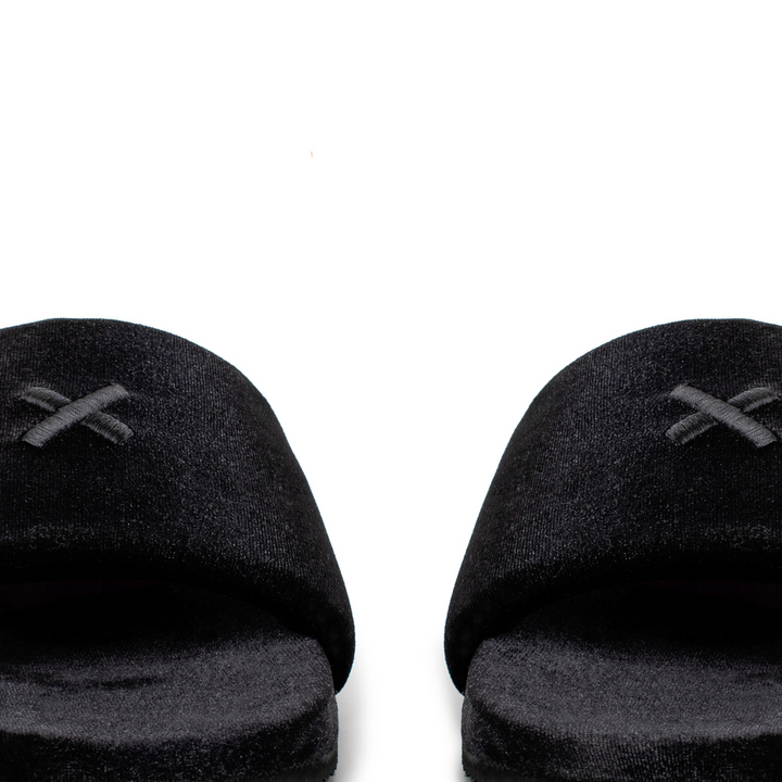 Women's Black Velvet House Slide