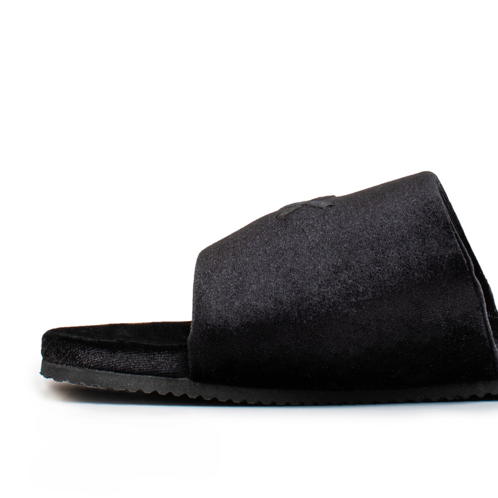 Women's Black Velvet House Slide