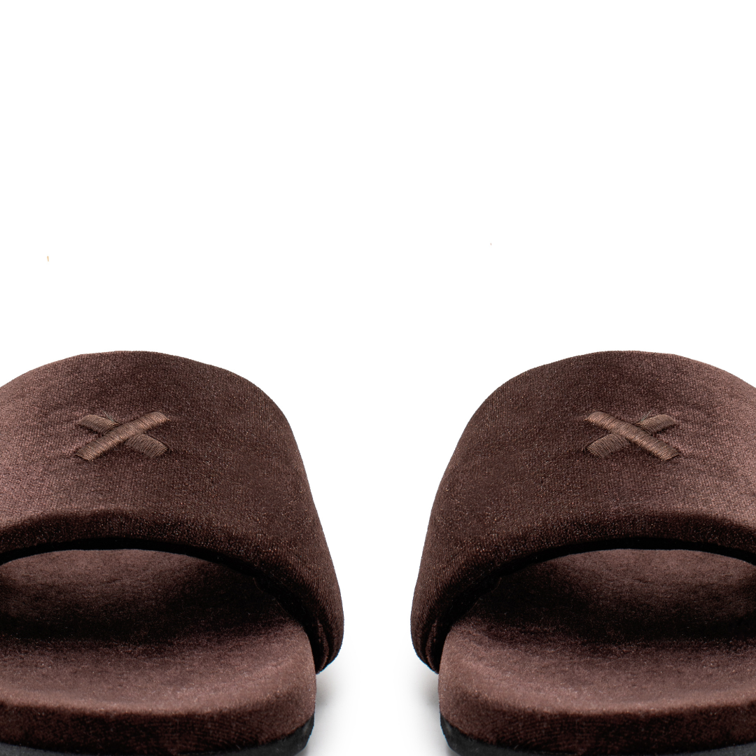 Women's Chocolate Brown Velvet House Slide