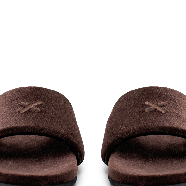 Women's Chocolate Brown Velvet House Slide