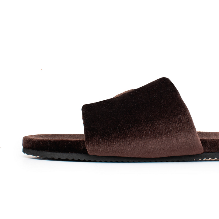 Women's Chocolate Brown Velvet House Slide