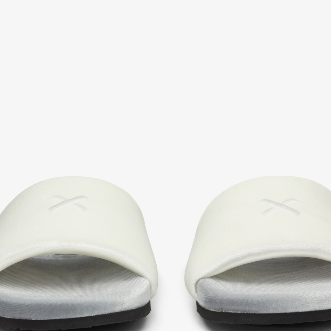 Women's Grigio & Cream Velvet House Slide