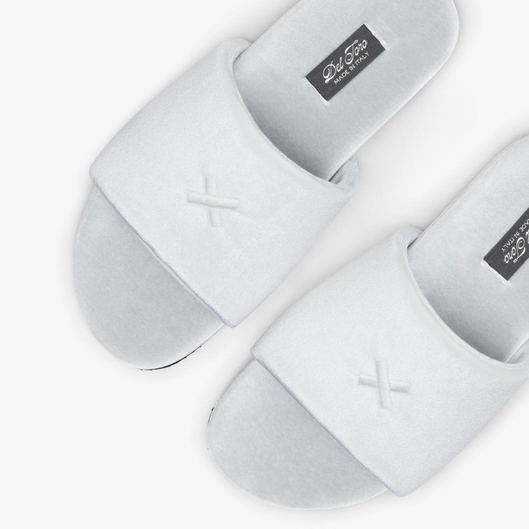 Women's Grigio & Cream Velvet House Slide
